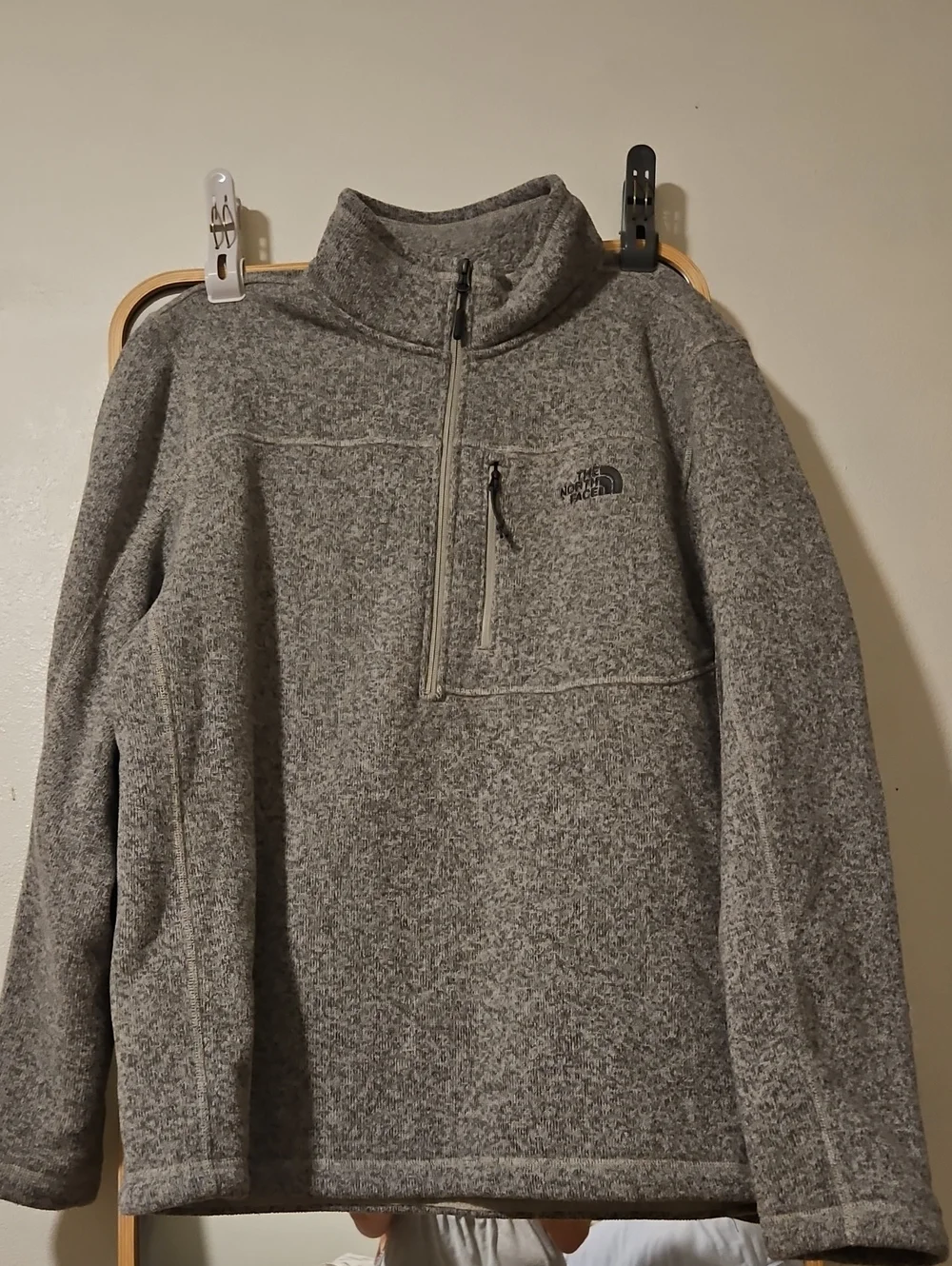 North Face Men's Gordon Lyons Heather Gray Half-Zip Fleece Pullover XL
